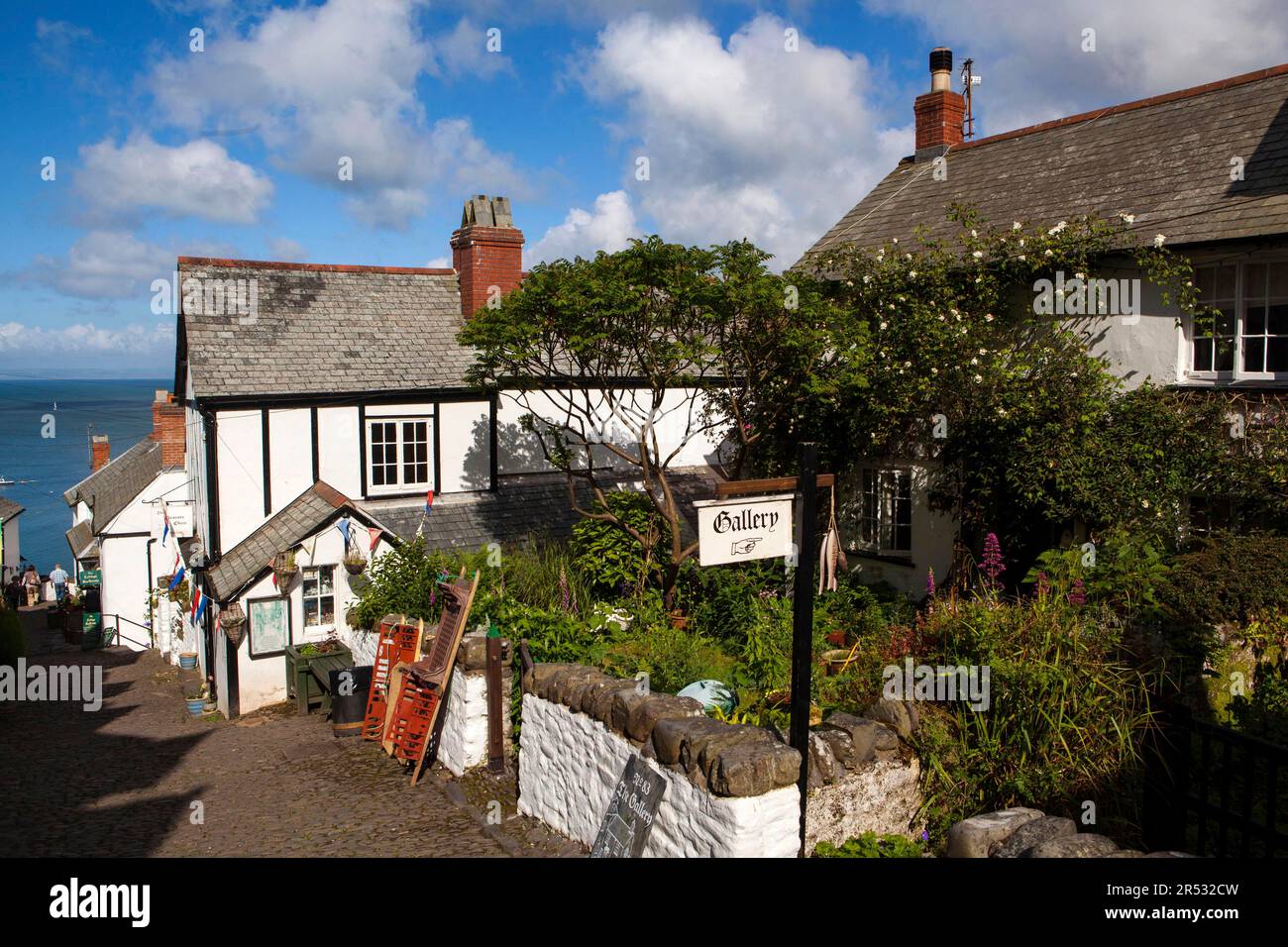 Main Road, Clovelly, Devon, Angleterre, Royaume-Uni Banque D'Images