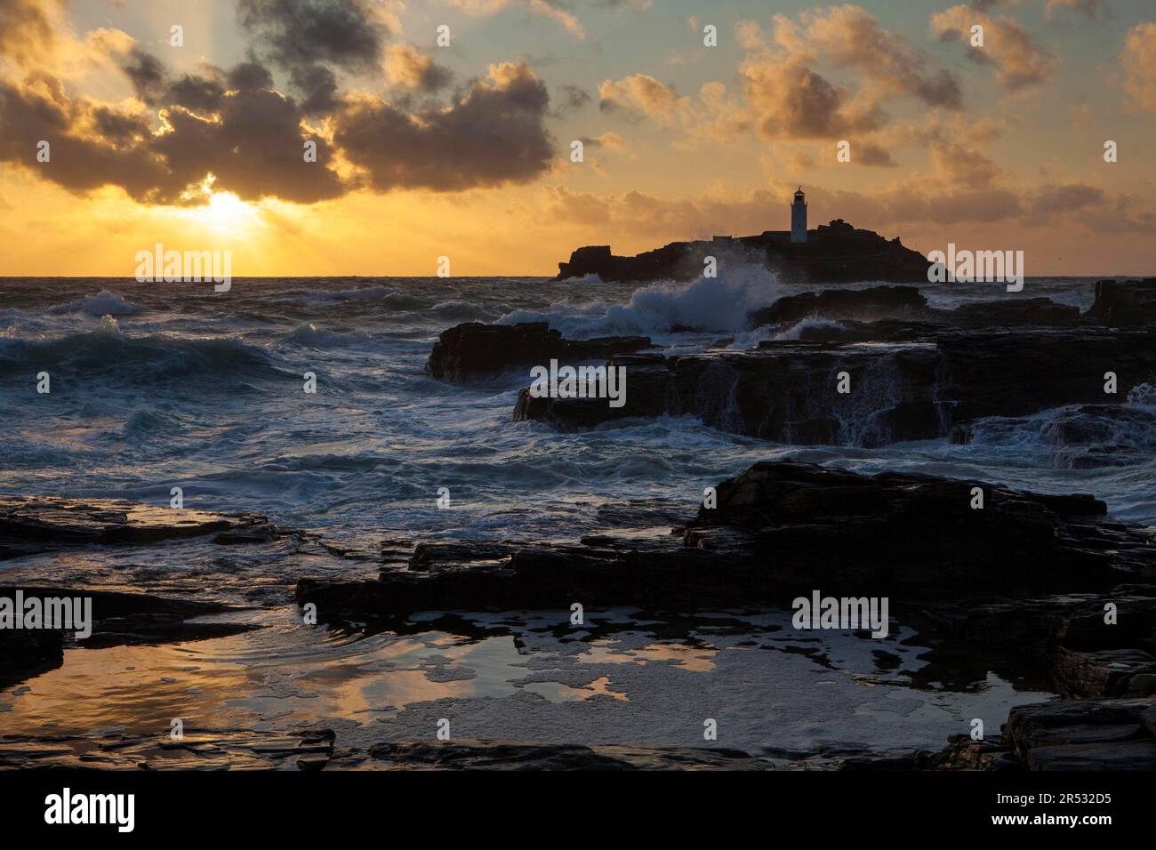 Lighthouse, Gwithian, Cornwall, Angleterre, Royaume-Uni Banque D'Images