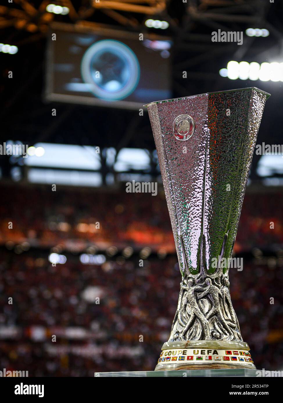 Budapest, Hongrie. 31 mai 2023. Le trophée de l'UEFA Europa League est vu avant le match de football final de l'UEFA Europa League entre le Sevilla FC et AS Roma. Credit: Nicolò Campo/Alay Live News Banque D'Images