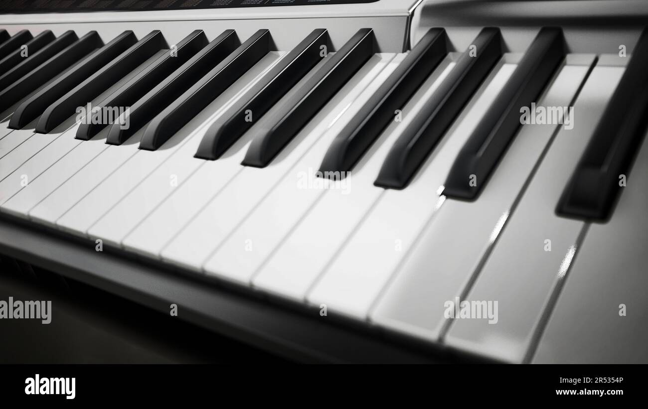 Touches du clavier musical. 3D illustration. Banque D'Images
