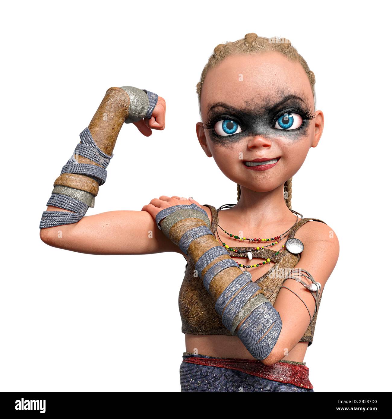 la fille viking a eu la puissance, 3d illustration Banque D'Images