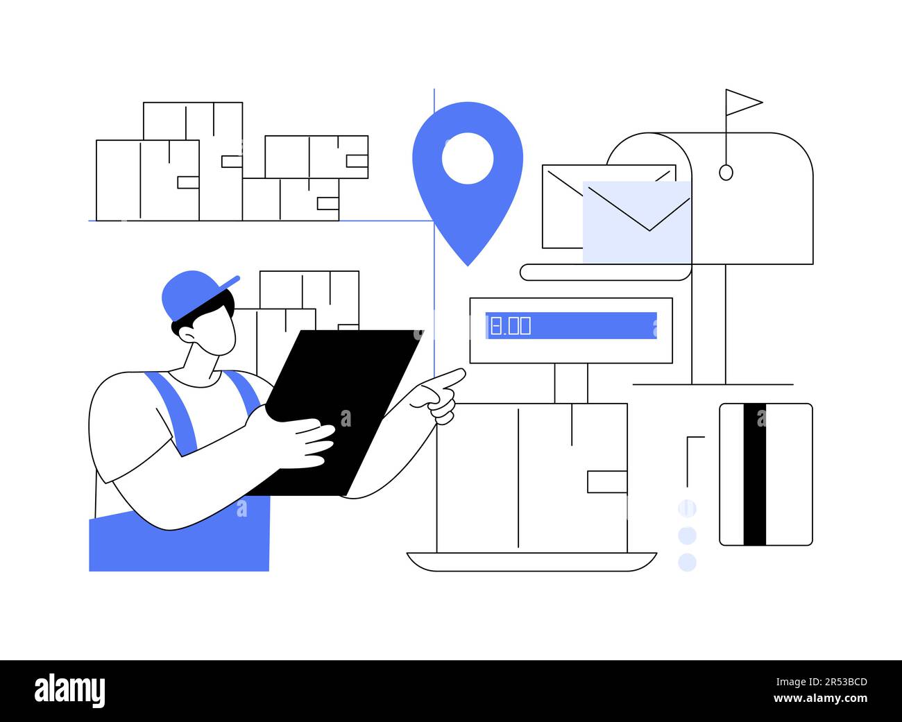 Illustration du vecteur de concept abstrait du bureau de poste. Illustration de Vecteur