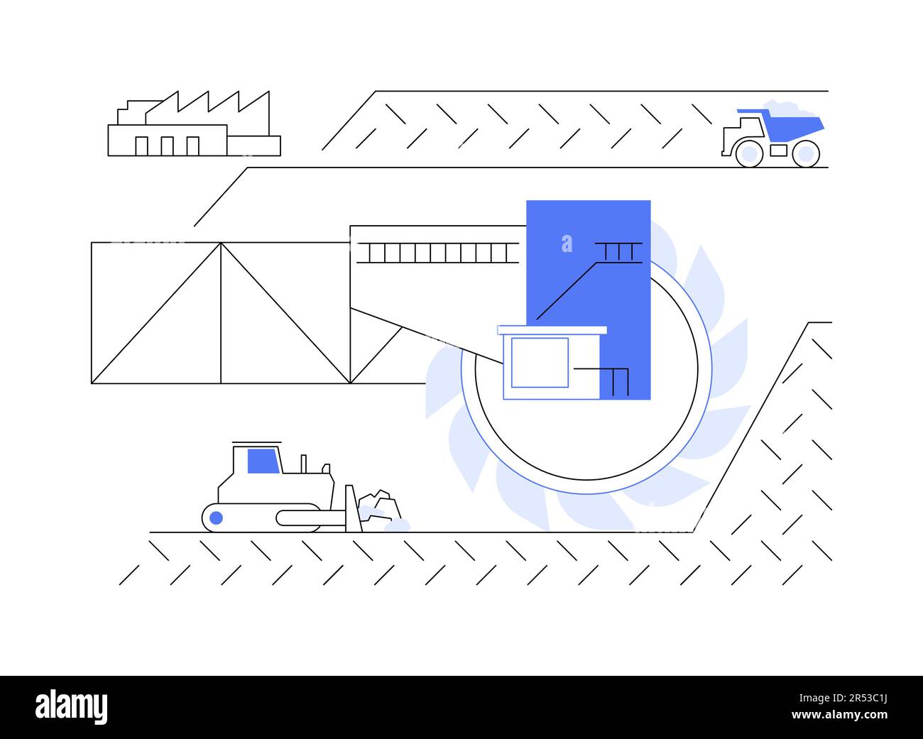 Illustration du vecteur de concept abstrait de l'exploitation minière à ciel ouvert. Illustration de Vecteur