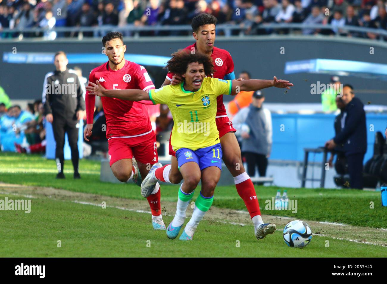 La Plata, Argentine, 31th mai 2023, Guilherme Biro du Brésil pendant le match de la manche de seize de la coupe du monde FIFA U20 au stade Diego Armando Maradona (photo: Néstor J. Beremnum) Banque D'Images