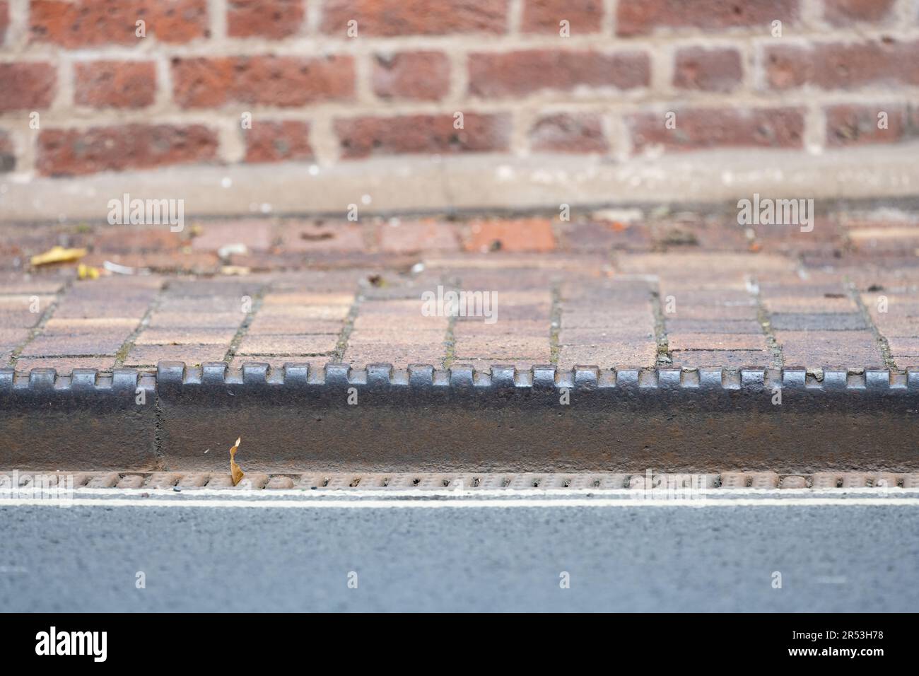 Bordure en fonte, Ironbridge, Shropshire, Angleterre Banque D'Images