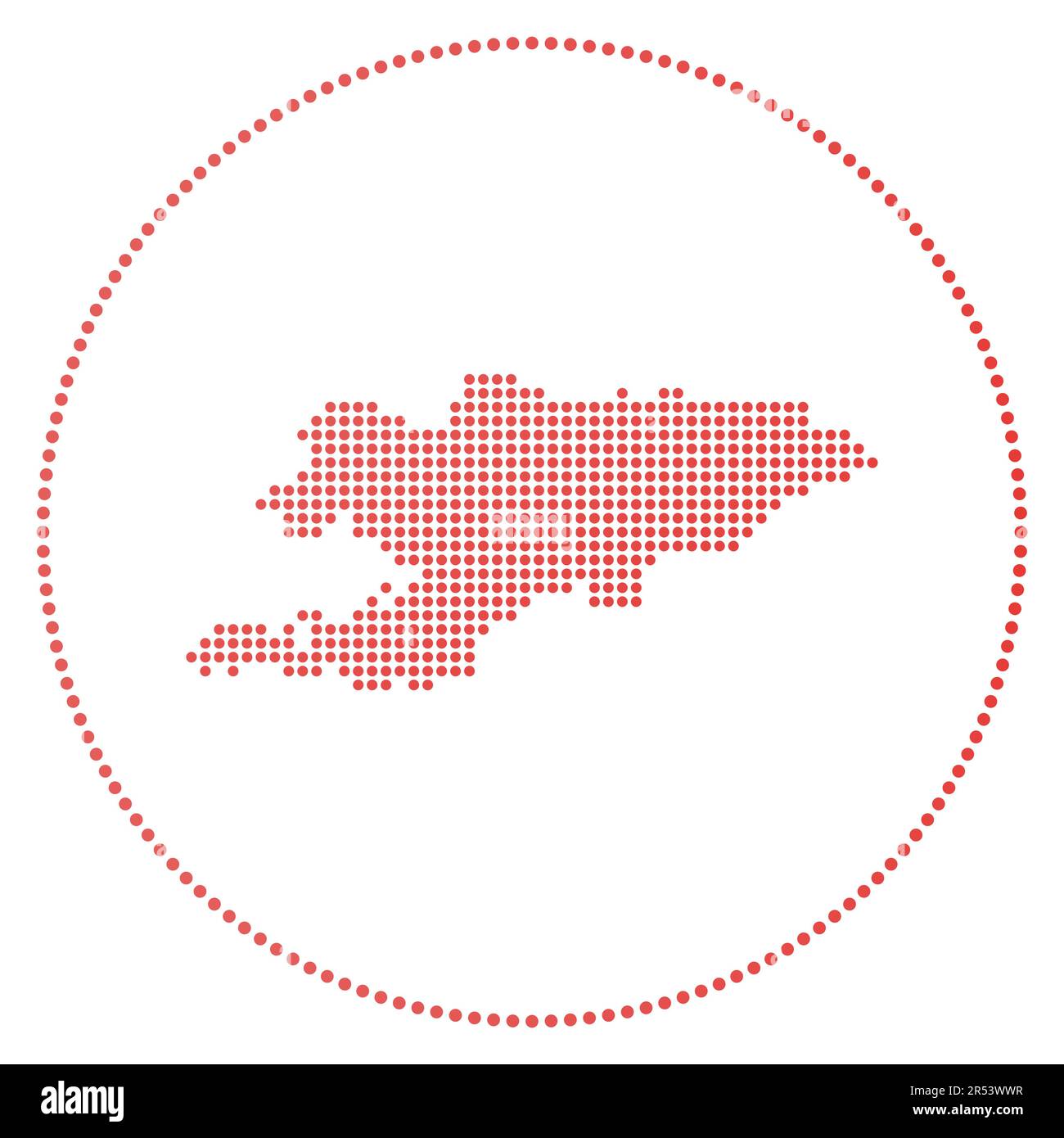 Badge numérique du Kirghizistan. Carte en pointillés du Kirghizistan dans le cercle. Icône technologique du pays avec points en dégradé. Illustration vectorielle artistique. Illustration de Vecteur