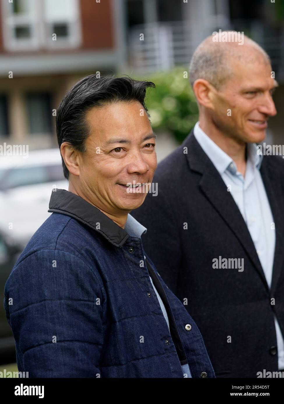 Ravi Kahlon, ministre du logement et maire de Vancouver, Ken SIM et Partners, pour une annonce sur la livraison plus rapide de logements pour les gens de la Colombie-Britannique. Photos Wes Shaw/Shotbug Press Banque D'Images