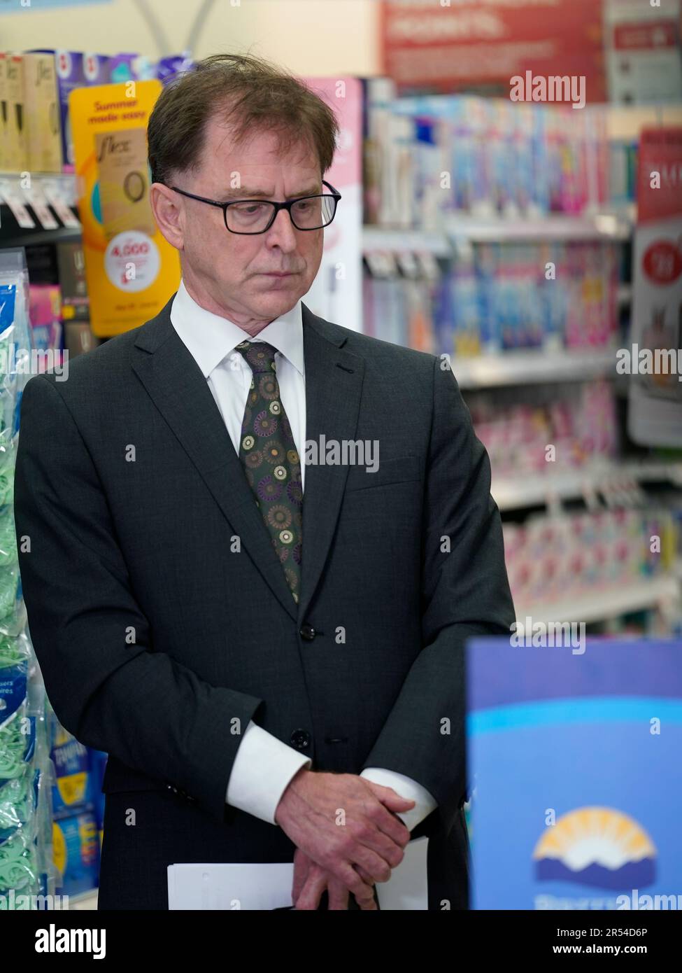 Vancouver, C.-B., Canada, 31 mai 2023. Le ministre de la santé de l'oif, Adrian dix, fait le point sur les services pharmaceutiques en Colombie-Britannique, donnant aux pharmaciens le pouvoir de rédiger des ordonnances limitées à partir de 1 juin 2023. Photos Wes Shaw/ShotBug Press Banque D'Images