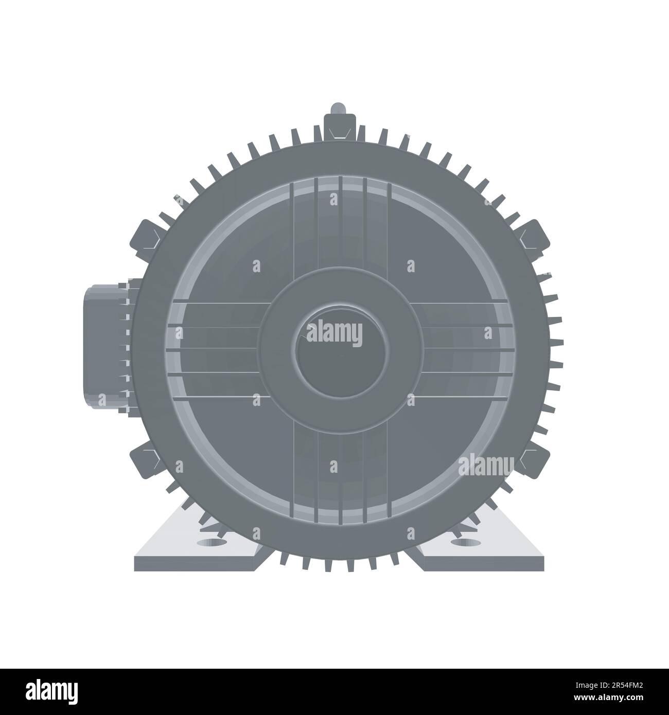 Rotor du moteur électrique. Moteur électrique polygonal sur fond blanc. 3D. Illustration vectorielle. Moteur électrique industriel. Éléments gris sur répétition Illustration de Vecteur