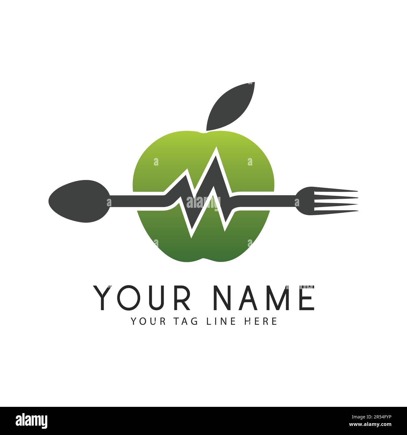Nutrition logo Design Health Care Green Vegan Logotype alimentaire Illustration de Vecteur