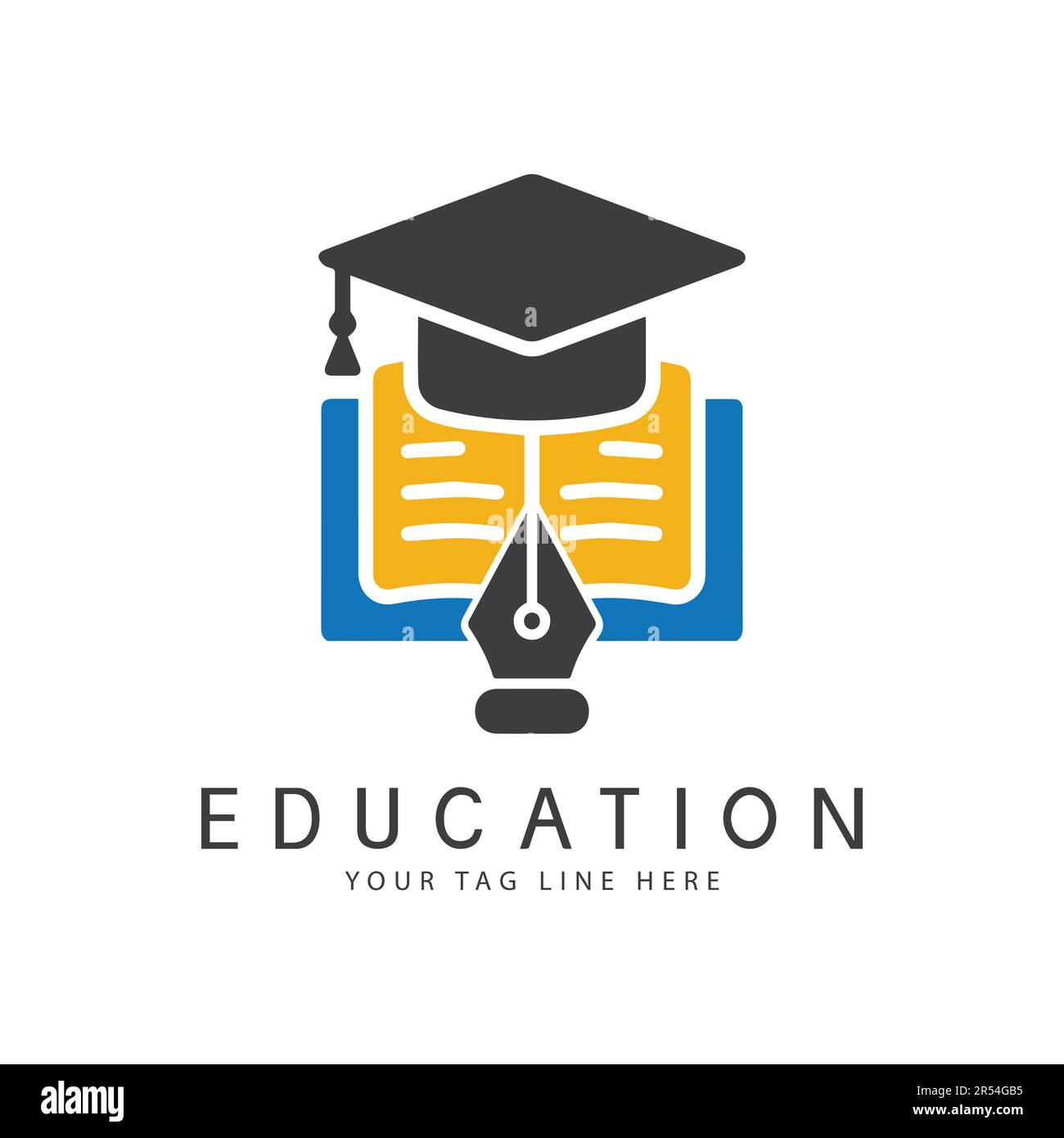 Education logo Design Books chapeau de remise des diplômes logotype Pencil Vector Illustration de Vecteur