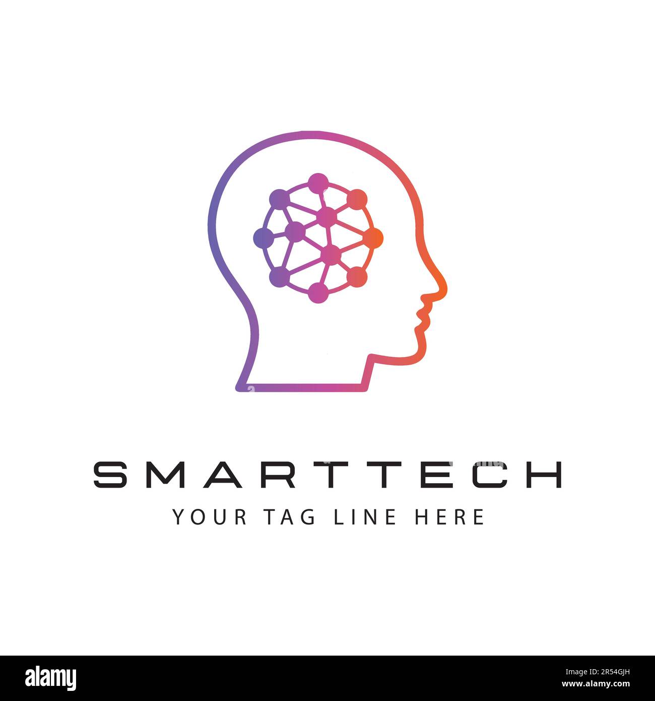 Logo Smart Tech Design logo Human Brain IT Tech Illustration de Vecteur