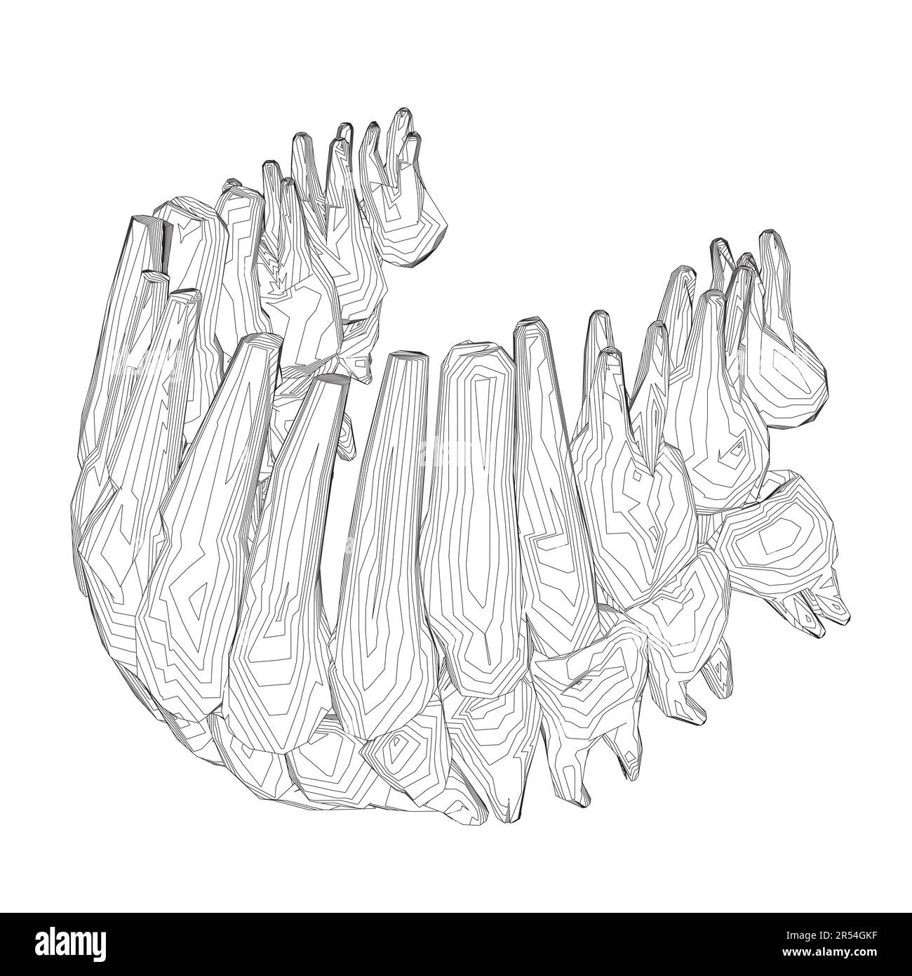 Contour des dents. Différents types de collection de dents humaines dessinés à la main. Modèle graphique pour dentiste. Fangs de gravure et molaires. Soins dentaires oraux. Mal de dents Illustration de Vecteur