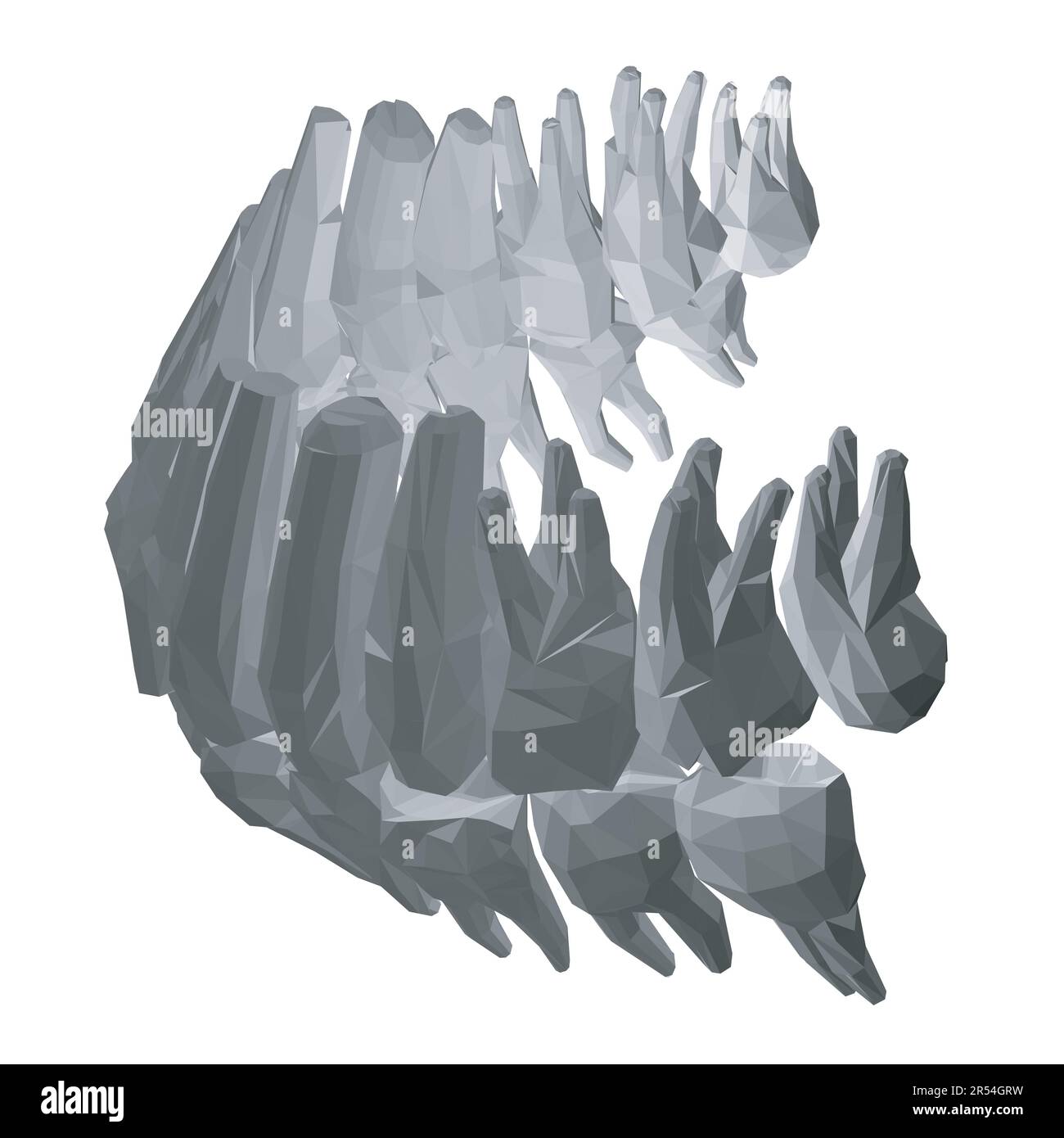 Dents polygonales. Différents types de collection de dents humaines dessinés à la main. Modèle graphique pour dentiste. Fangs de gravure et molaires. Soins dentaires oraux. Toothac Illustration de Vecteur