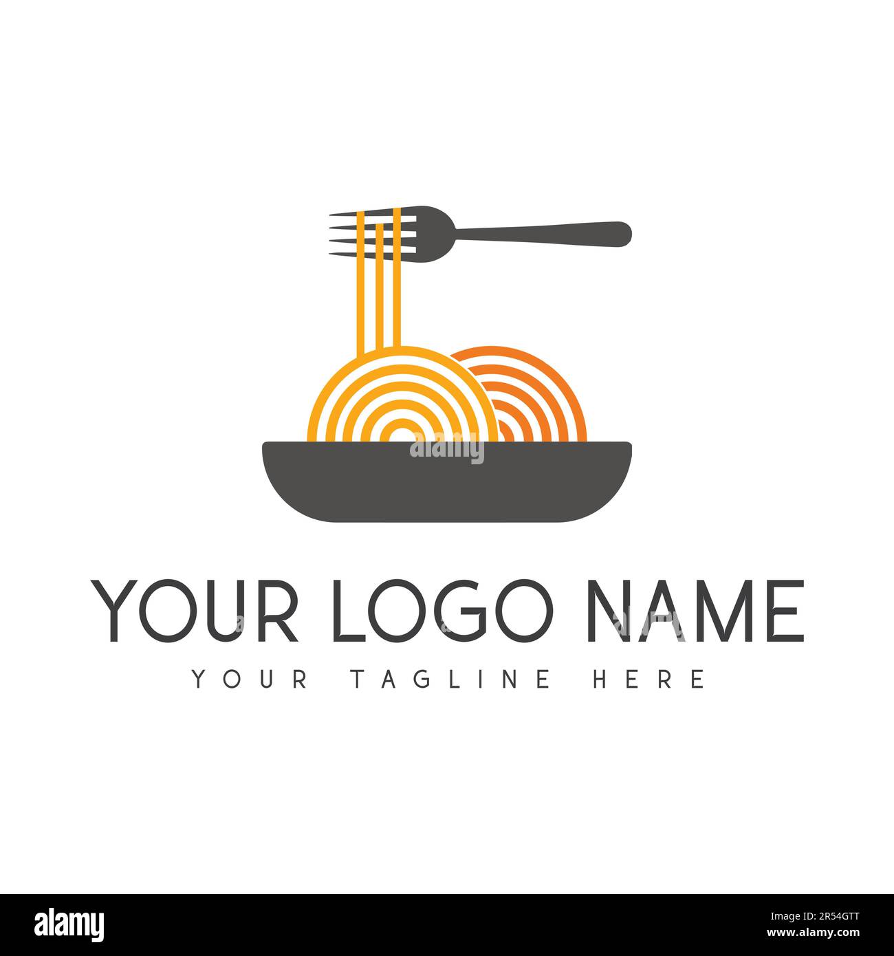 Logo des pâtes logo logotype Noodle Illustration de Vecteur