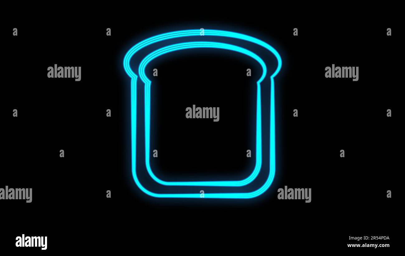 Icône pain de seigle. Élément des icônes de la boulangerie pour le concept mobile et les applications Web. L'icône Neon Rye Bread peut être utilisée pour les applications Web et mobiles sur fond sombre Illustration de Vecteur