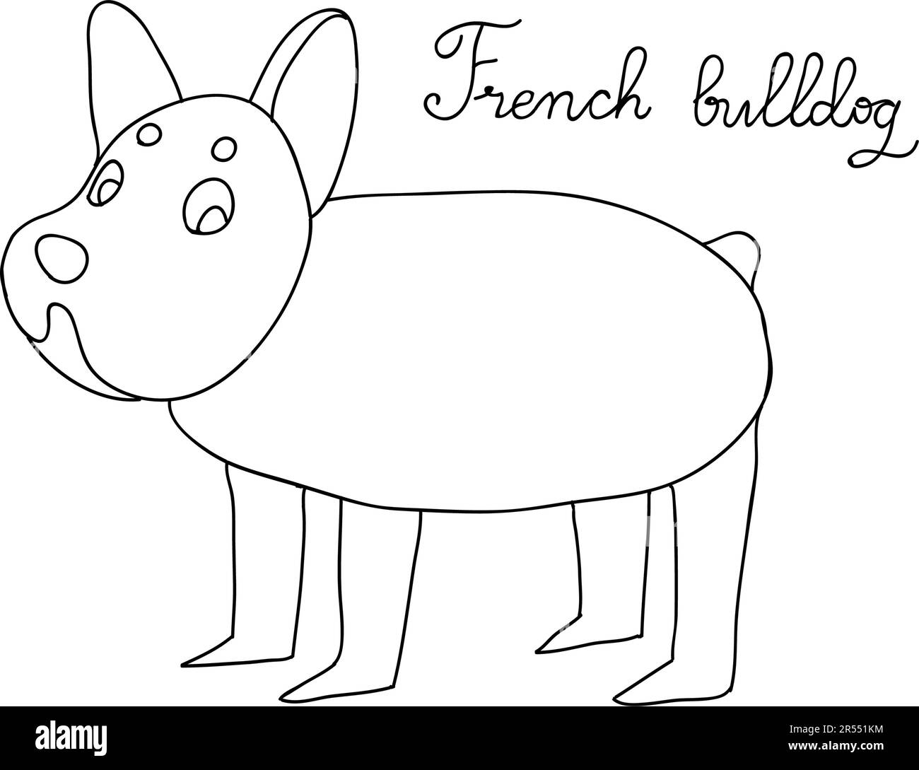 Bulldog français. Chien sur fond blanc. Illustration de chien vectoriel Illustration de Vecteur