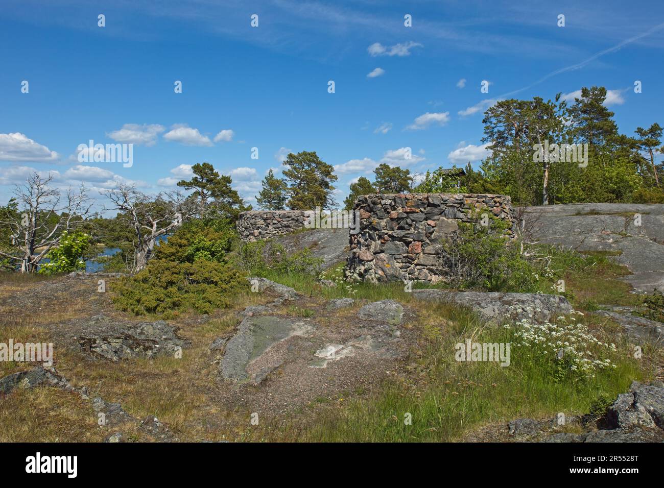 Reste de WW2 positions de batterie côtières, Hanko, Finlande. Banque D'Images