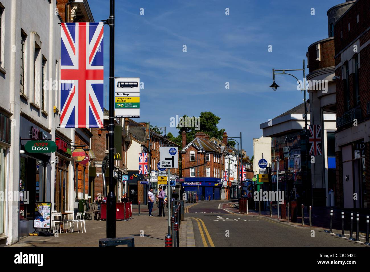 Watford High Street, Hertfordshire, Angleterre, Royaume-Uni Banque D'Images