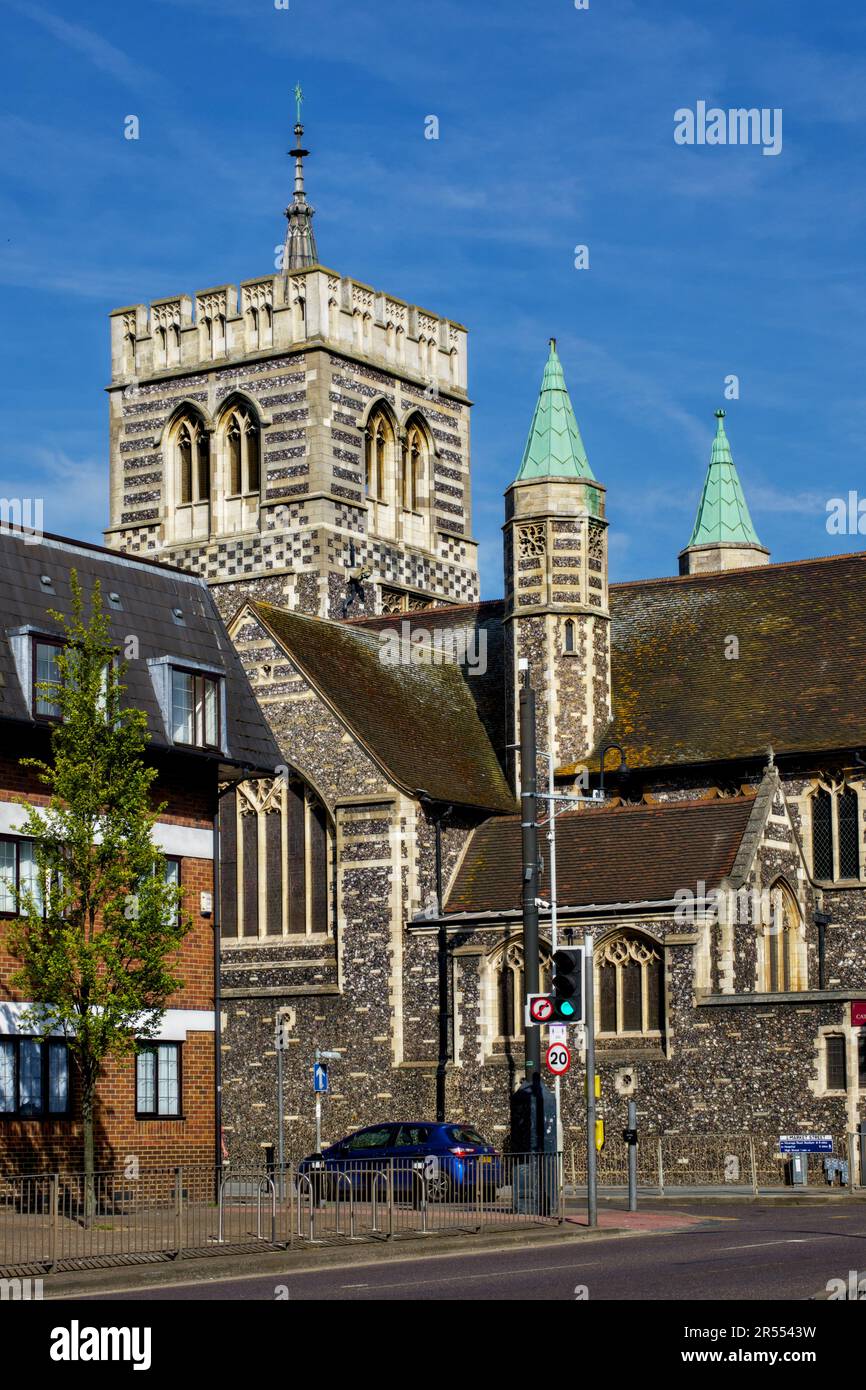Église Saint-Rood, Market Street, Watford, Herts, Angleterre, ROYAUME-UNI Banque D'Images