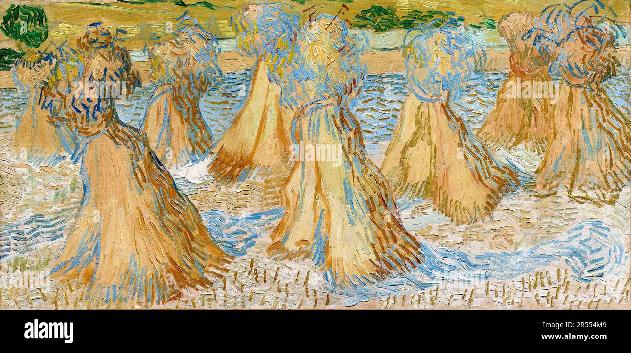 Vincent van Gogh, les bergerbes de blé, la peinture de paysage 1890 Banque D'Images