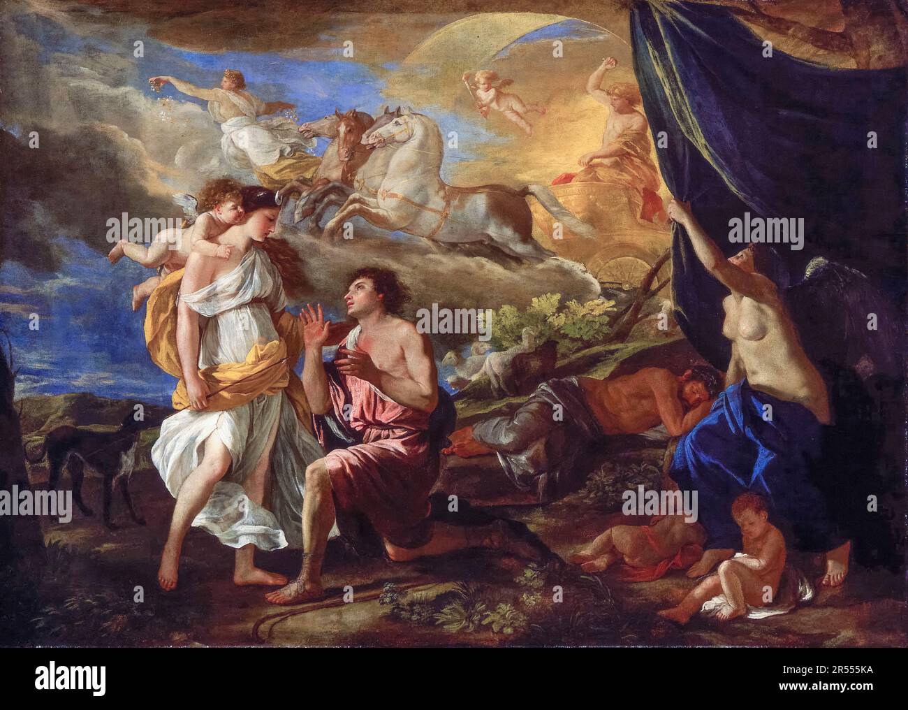 Nicolas Poussin, Selene et Endymion, peinture 1630 Banque D'Images