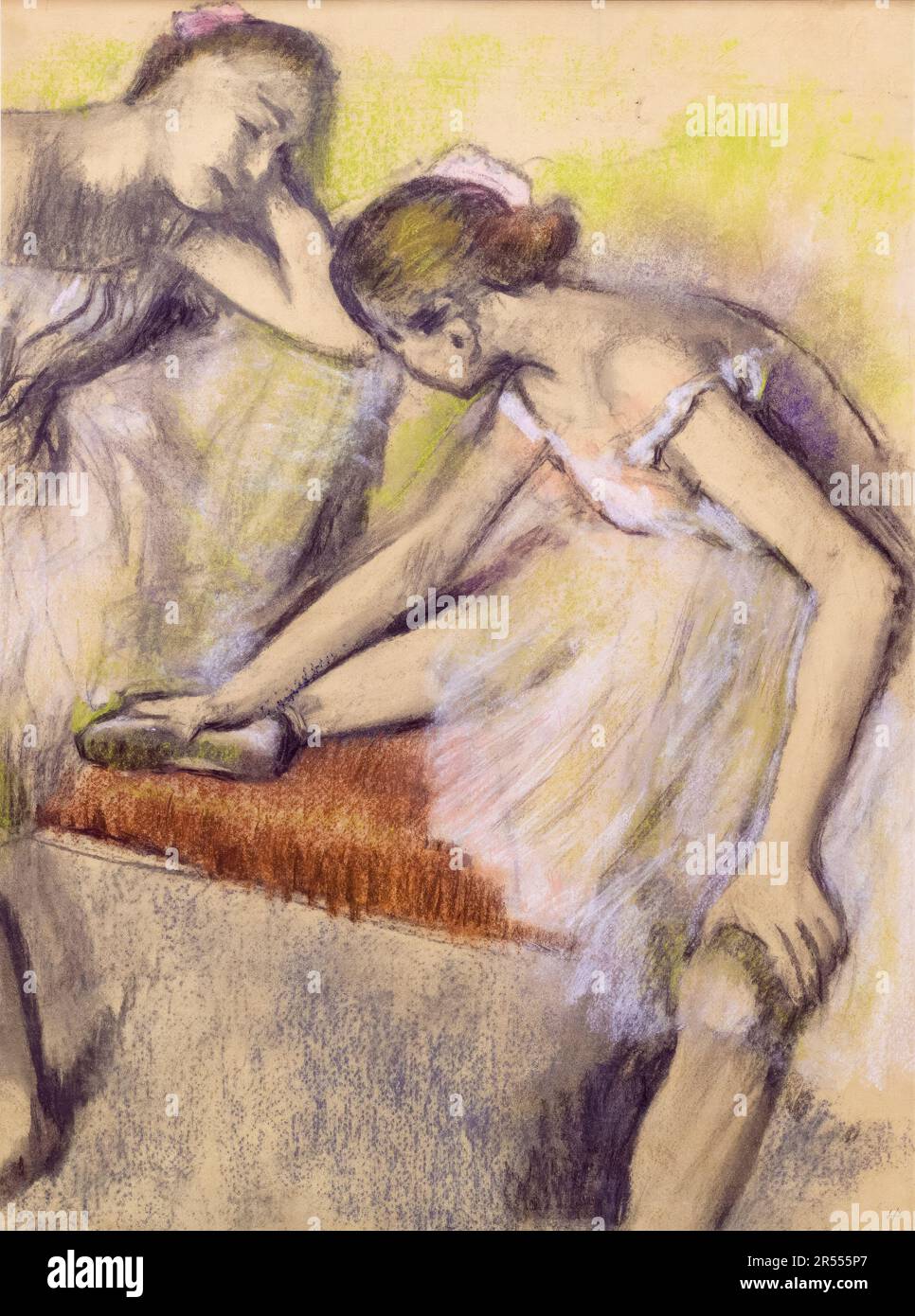 Edgar Degas, danseurs en posture, dessin pastel vers 1898 Banque D'Images
