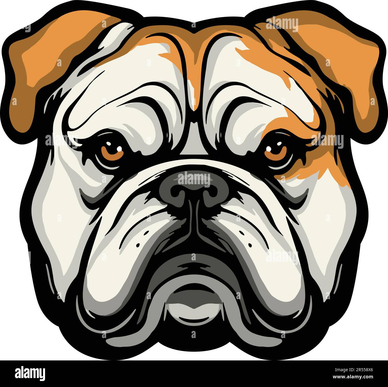 Illustration du visage de chien Bulldog. Chien. Bulldog français. Vecteur Illustration de Vecteur