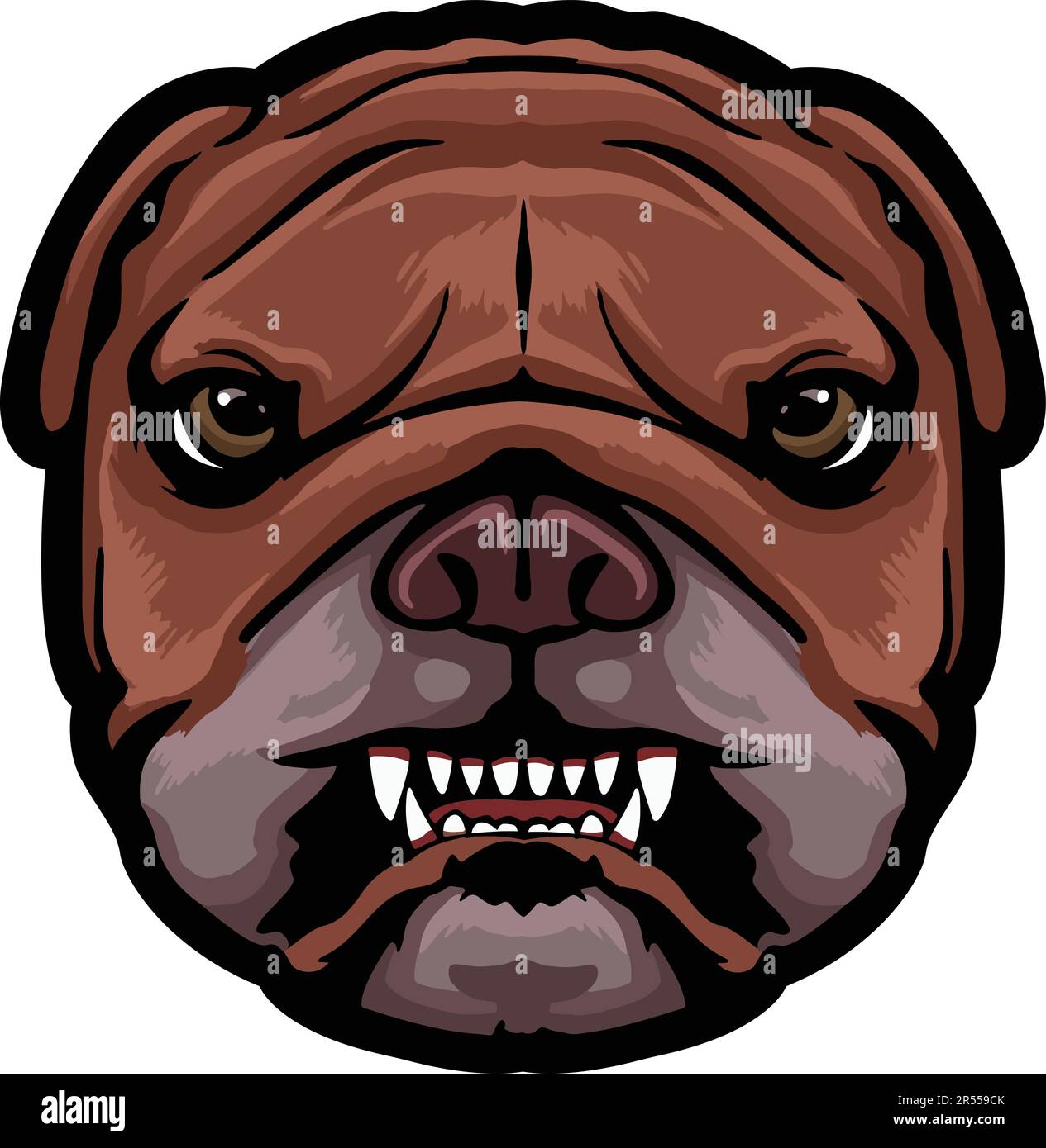 Illustration du visage de chien Bulldog. Chien. Bulldog français. Vecteur Illustration de Vecteur