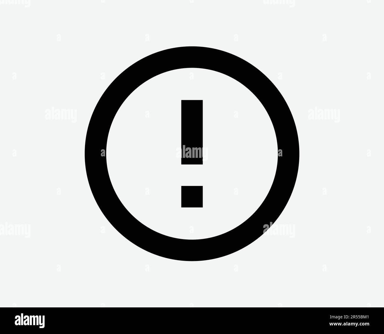 Icône ronde d'attention. Point d'exclamation Avertissement Avertissement Avertissement alarme Avertissement symbole Avertissement symbole Noir Illustration graphique Illustration Clipart EPS Vector Illustration de Vecteur