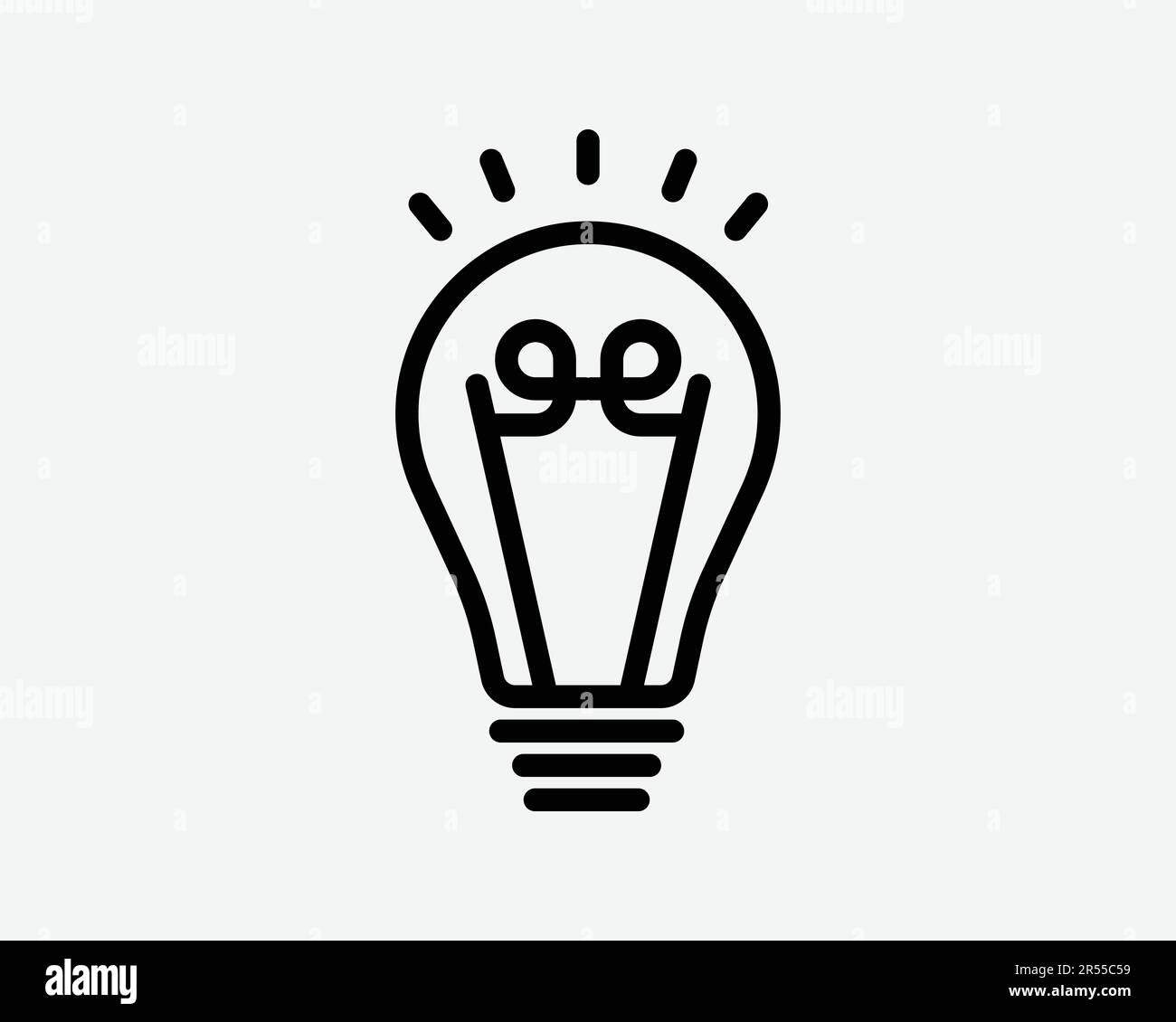 Ampoule icône ampoule électrique lampe éclat brillant idée innovation solution créative symbole Noir Illustration graphique Illustration Clipart EPS Vector Illustration de Vecteur