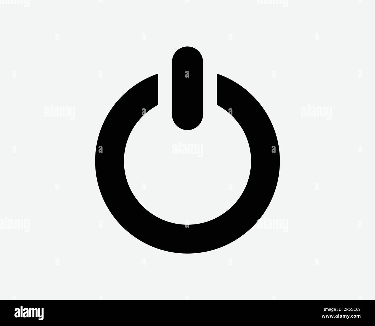 Icône Marche/Arrêt. Bouton d'arrêt de démarrage Arrêt de l'ordinateur Arrêt forme ronde Contour symbole Noir Illustration graphique Illustration Clipart EPS Vector Illustration de Vecteur