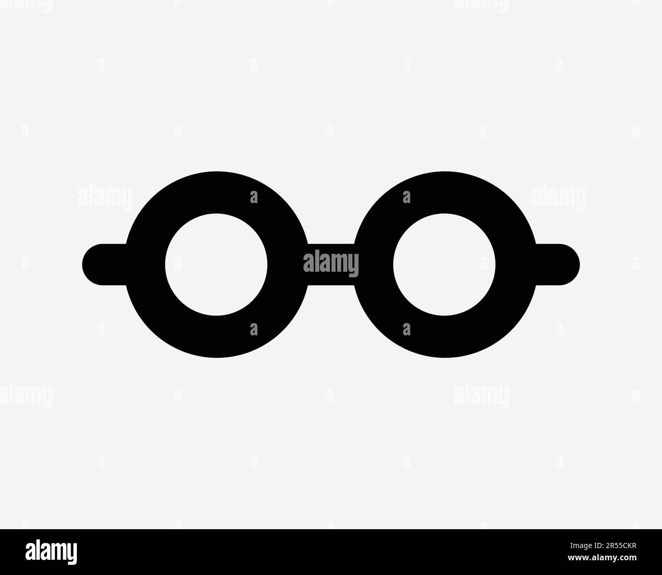 Icône lunettes. Lentille optique lunettes de vision vue verre Vision spécifications rondes symbole Noir Graphisme Illustration graphique Illustration Clipart EPS Vector Illustration de Vecteur