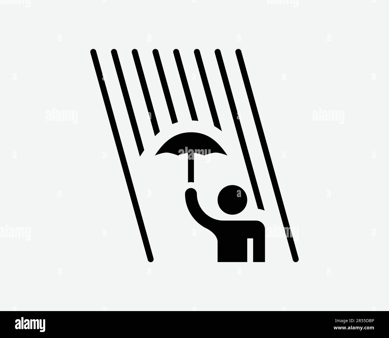 Icône de port de parapluie. Protection pluie saison pluie temps de pluie protéger l'assurance Shield signe symbole Noir Graphisme Illustration graphique Clipart EPS Illustration de Vecteur