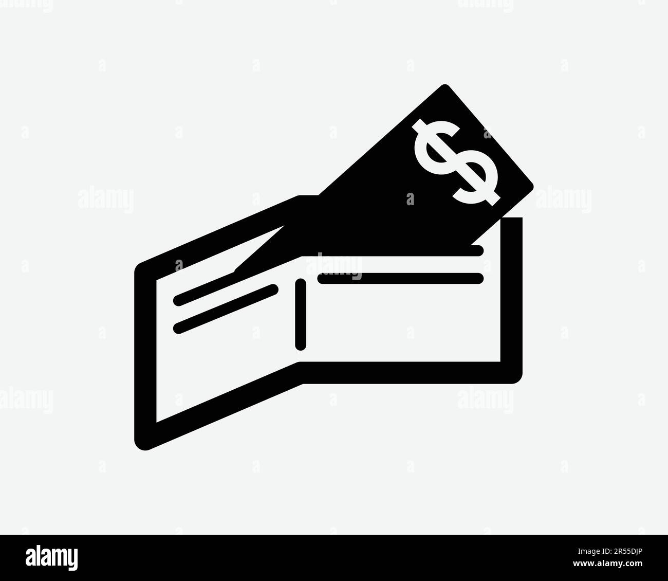 Porte-monnaie avec icône espèces. Papier de financement monétaire pli plié poche Billets paiement symbole Noir Illustration graphique Illustration Clipart EPS Vector Illustration de Vecteur