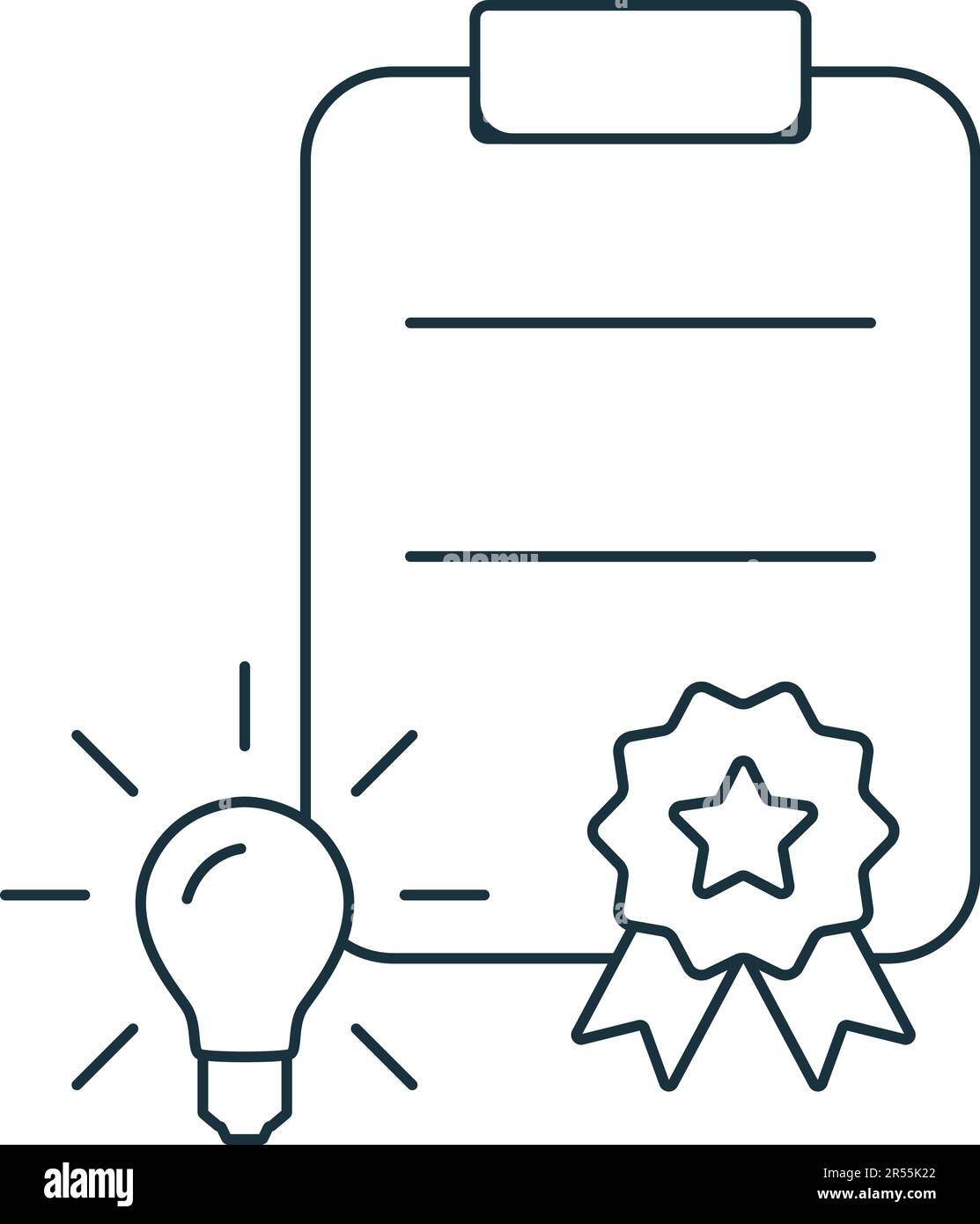 Icône brevet. Signe simple monochrome de la collection de propriété intellectuelle. Icône de brevet pour logo, modèles, web design et infographies. Illustration de Vecteur