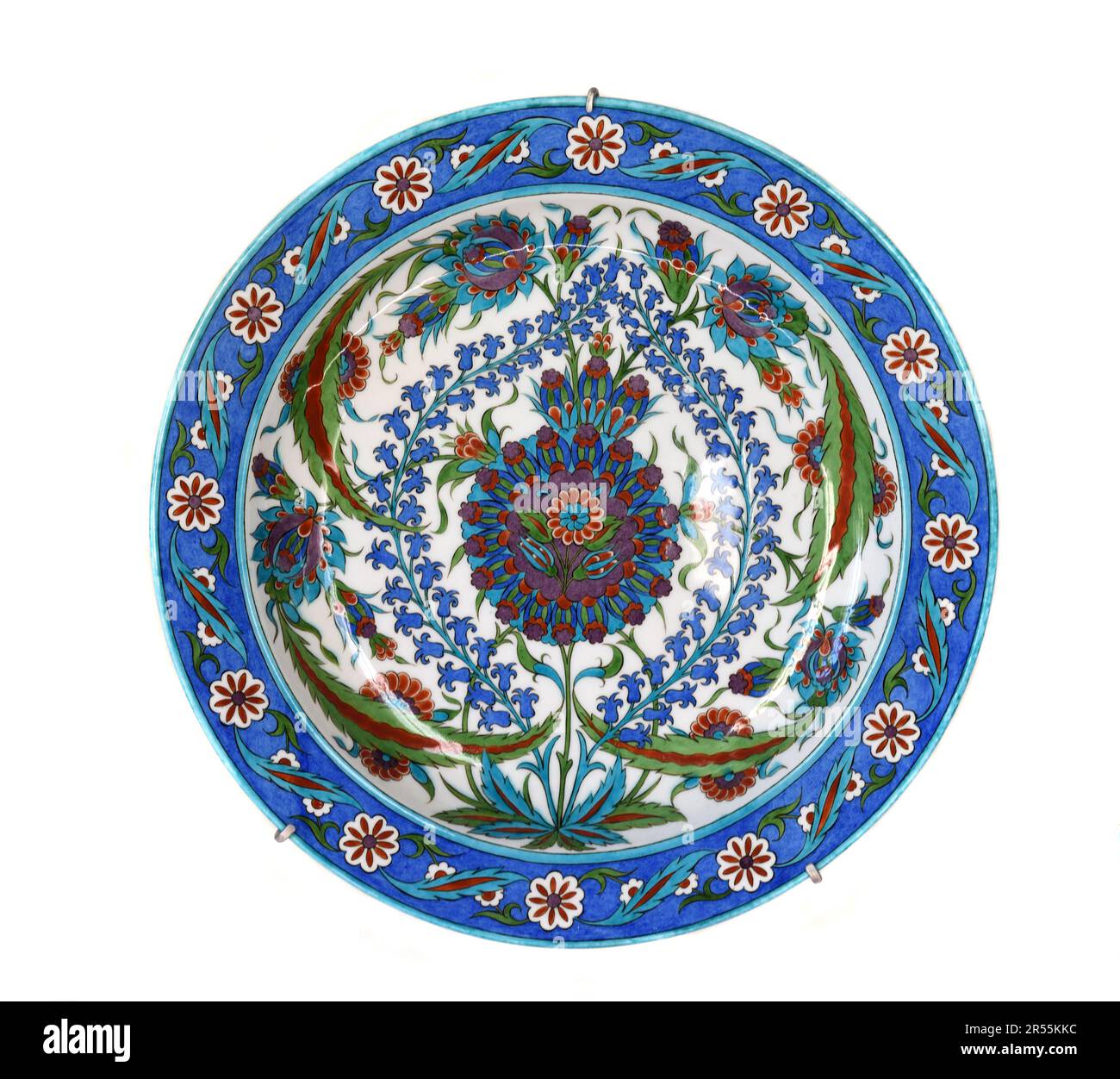 Iznik assiette à motifs floraux d'Iznik Turquie C19th Banque D'Images