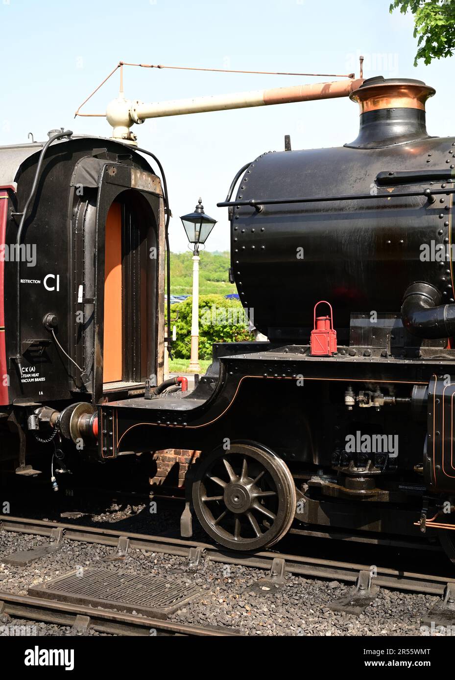LOCOMOTIVE de classe GWR 4073 n° 4079 Château Pendennis au Festival de vapeur Cotswold 2023 du Gloucestershire Warwickshire Steam Railway. Banque D'Images