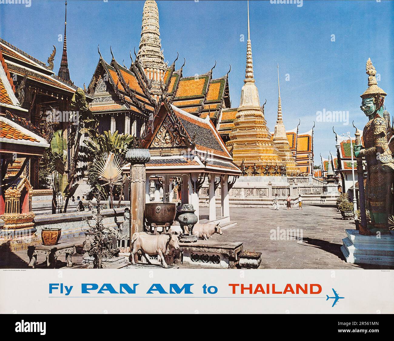 Poster de voyage, Pan American - Fly Pan Am en Thaïlande, 1960s Banque D'Images