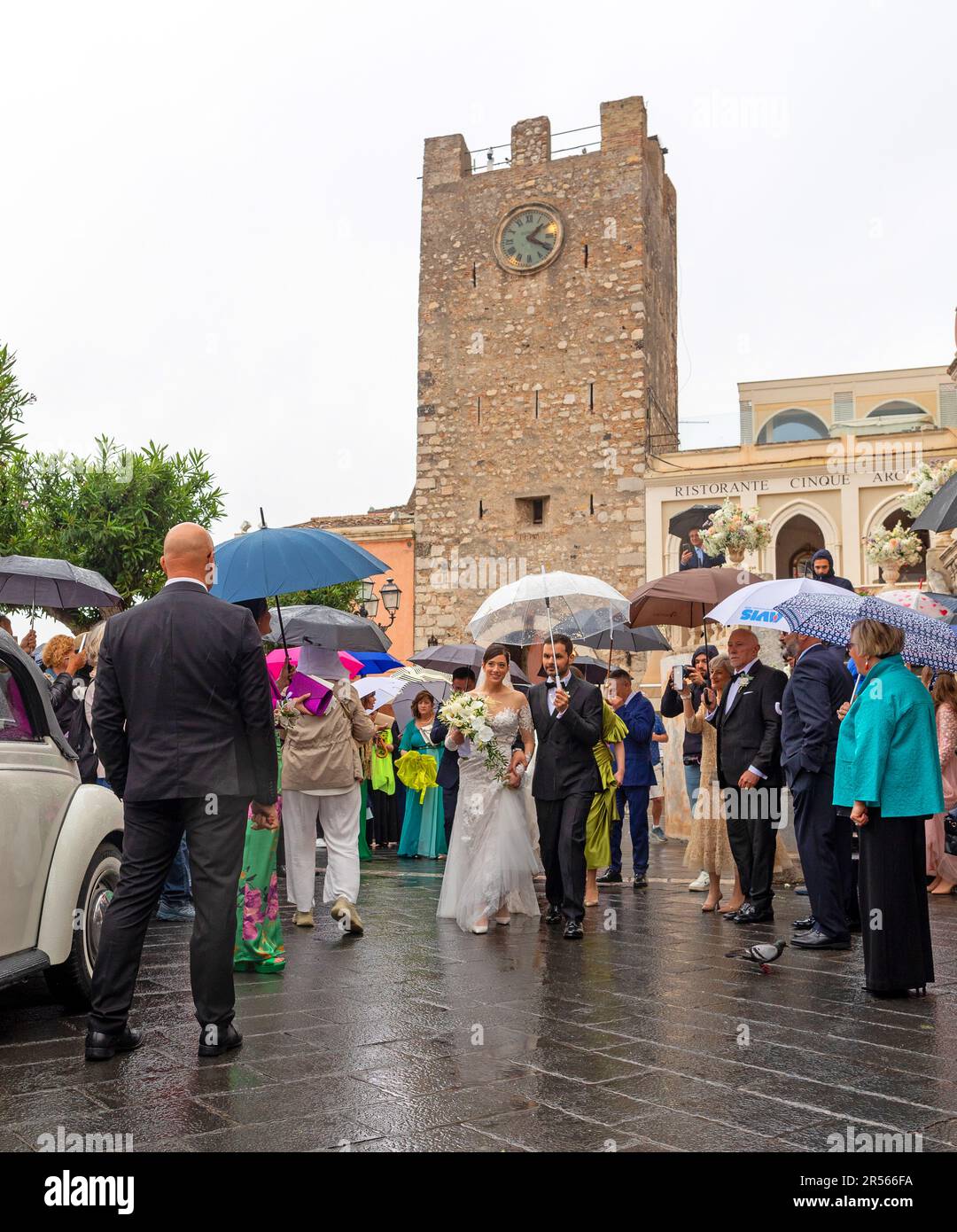 Un mariage sicilien à Taormina Sicile Banque D'Images