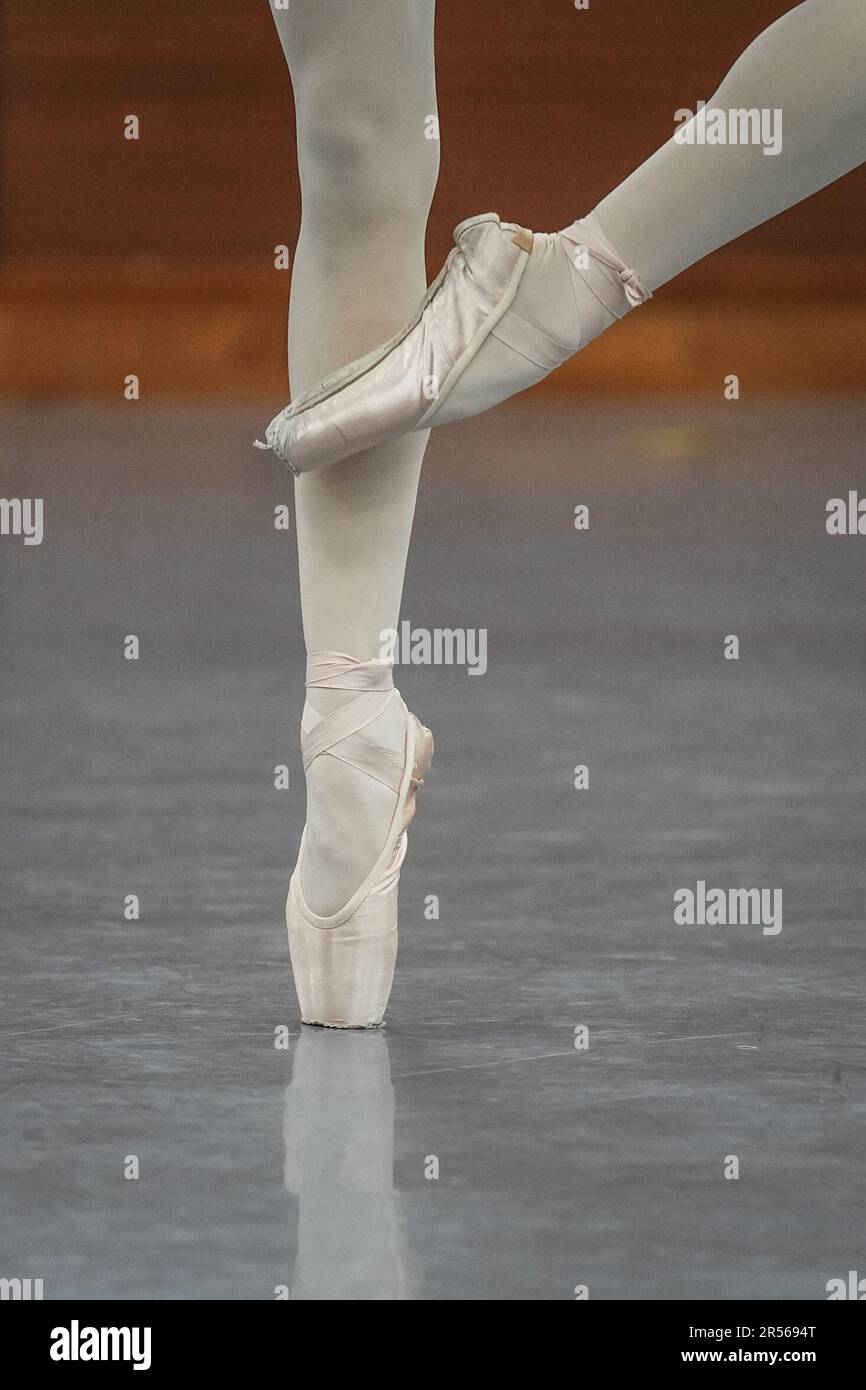 SHENYANG, 1 juin 2023 (Xinhua) -- Un étudiant fréquente une classe de ballet dans une école de ballet affiliée au Ballet de Liaoning à Shenyang, dans la province de Liaoning, au nord-est de la Chine, au 30 mai 2023. Fondée en 1994, l'école de ballet affiliée à Liaoning Ballet est une importante base de formation professionnelle de ballet en Chine. L'école recrute des enfants âgés de 10 à 12 ans qui s'intéressent au ballet et qui ont un certain niveau de compétence en ballet de partout au pays. Près de 1 000 enfants font une demande d'école chaque année, et environ 70 d'entre eux sont acceptés. À l'heure actuelle, il y a plus de 400 étudiants stud Banque D'Images