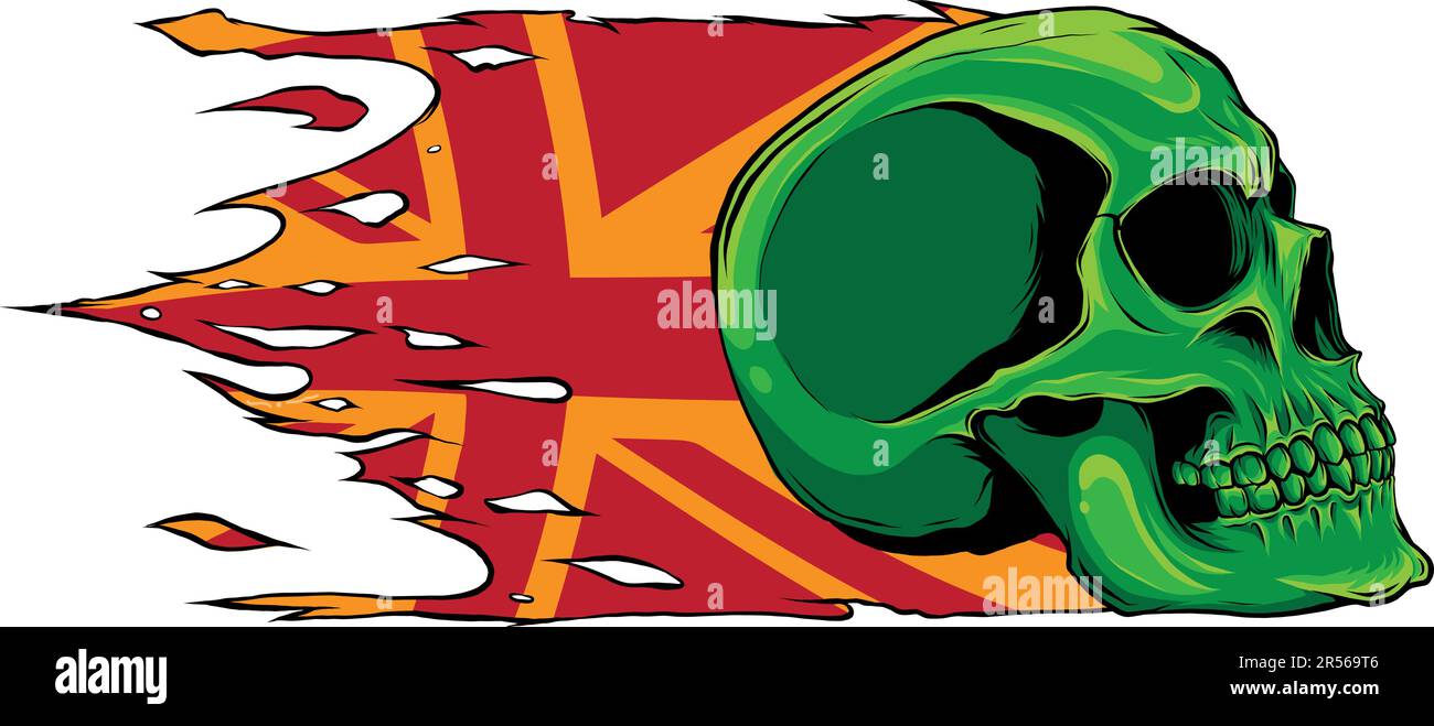 Illustration vectorielle du drapeau britannique avec crâne Illustration de Vecteur