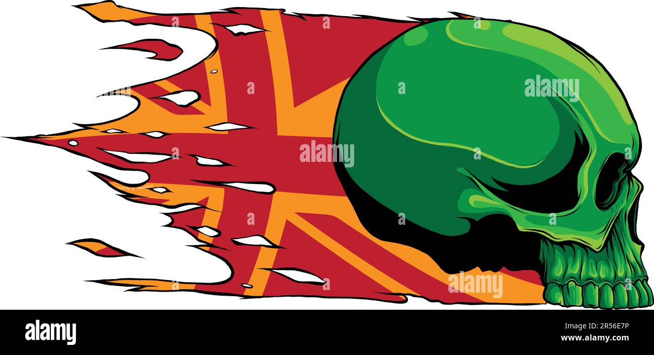 Illustration vectorielle du drapeau britannique avec crâne Illustration de Vecteur
