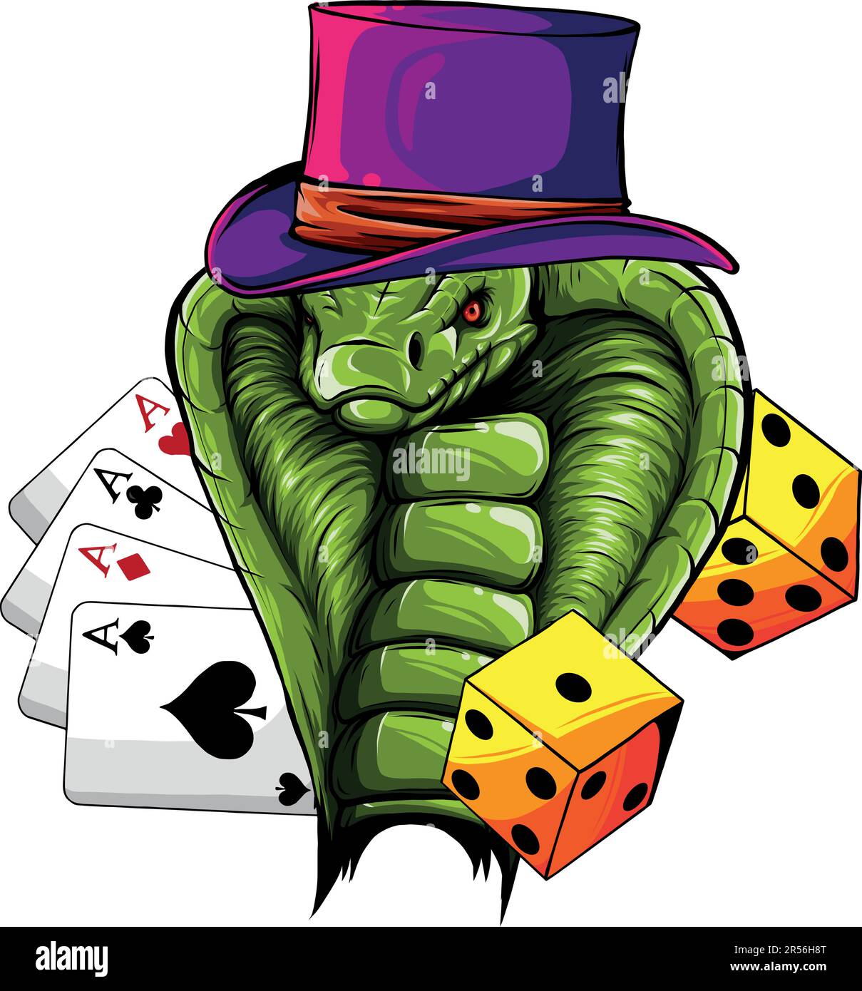 illustration vectorielle de la tête de serpent cobra avec chapeau Illustration de Vecteur