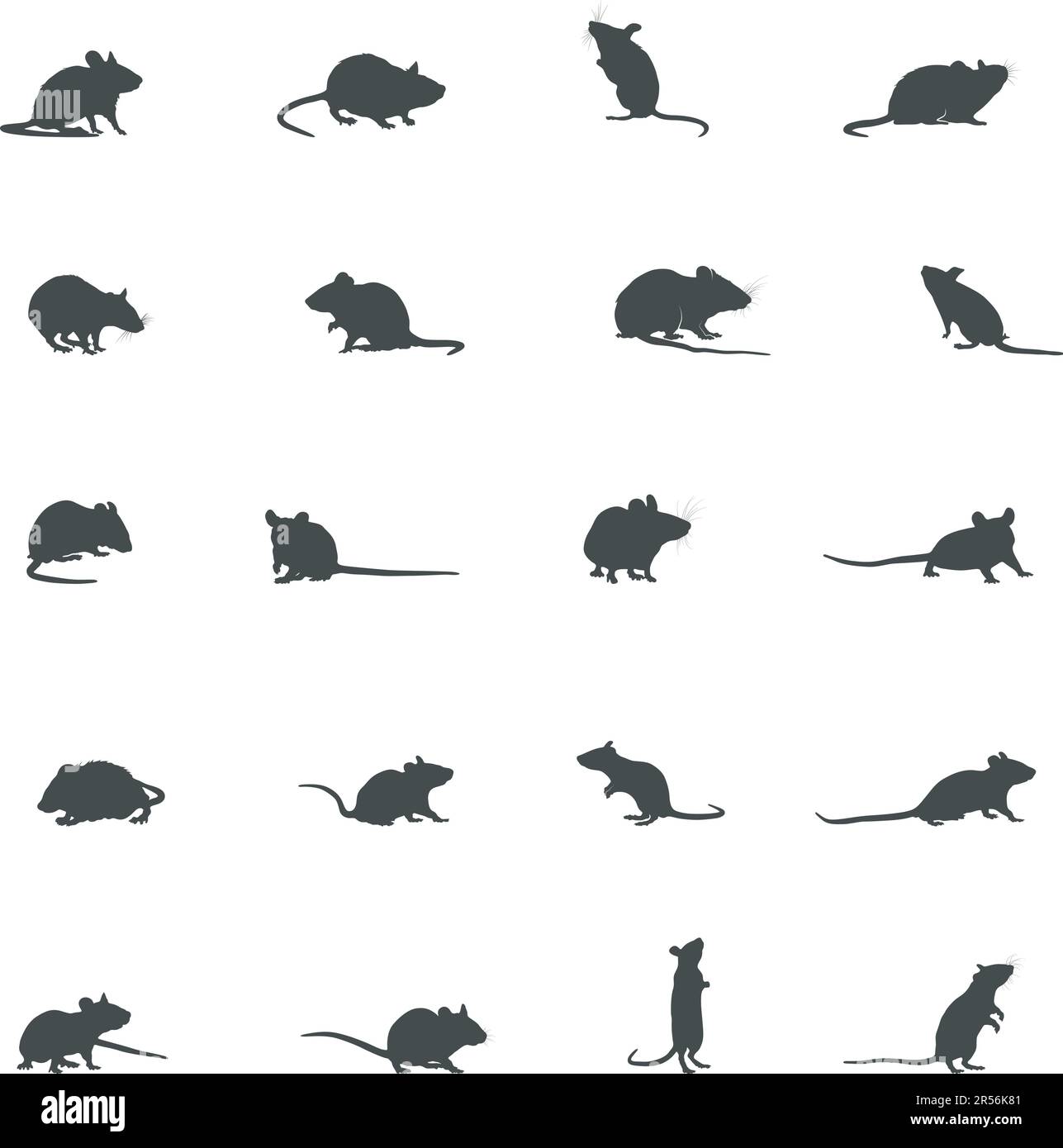Silhouette de souris, silhouette de souris rat de souris, art vectoriel de souris Illustration de Vecteur