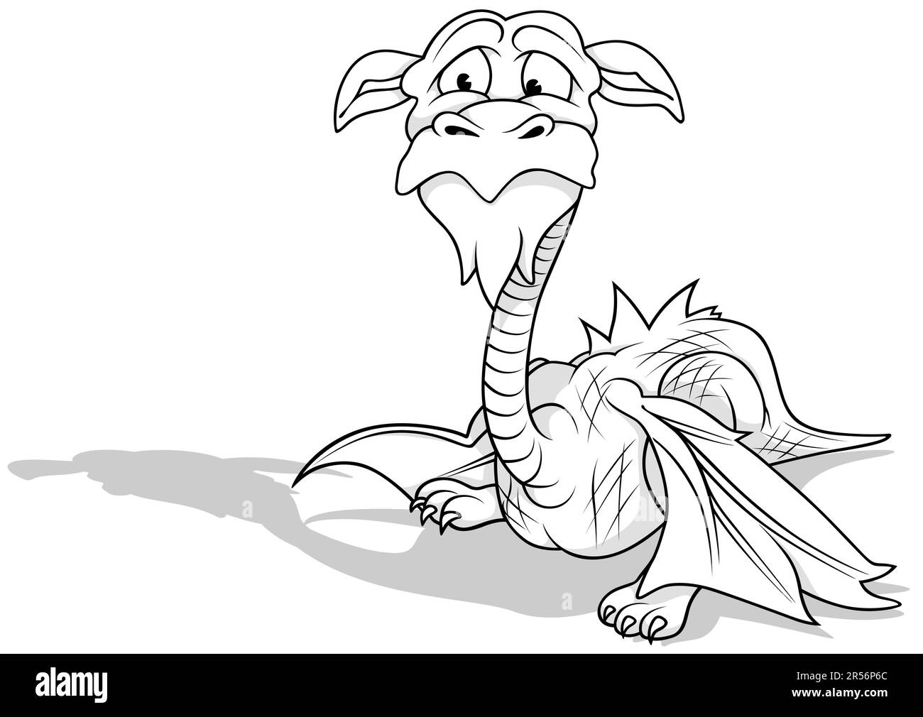 Dessin d'un dragon sympathique Illustration de Vecteur