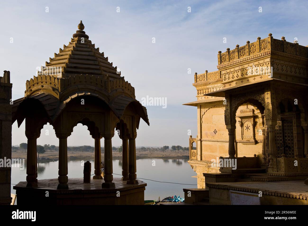 Réservoir de Gadisar. jaisalmer. rajasthan. Inde Banque D'Images