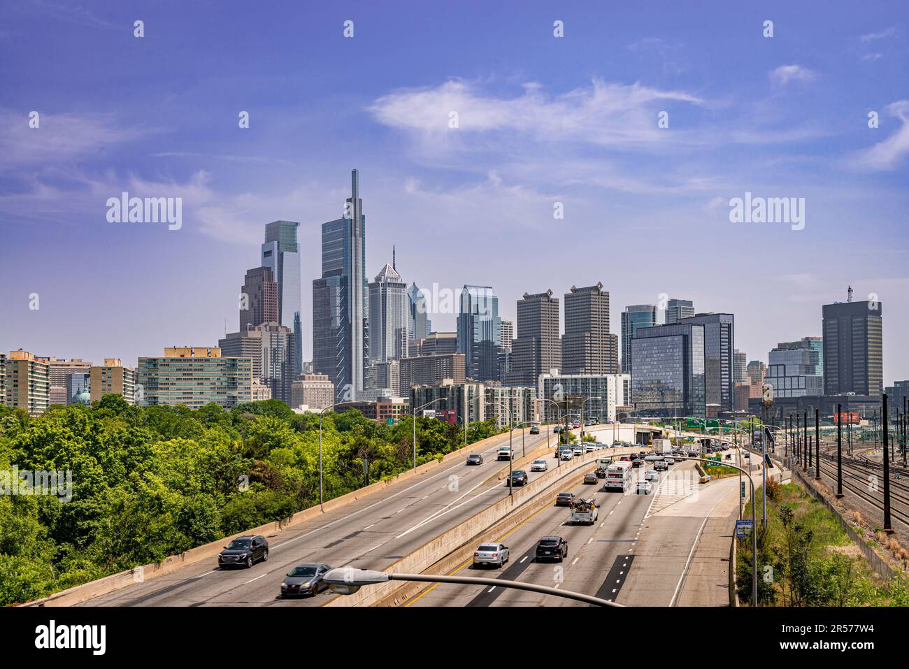 Vue aérienne de Philadelphie Pennsylvania USA Skyline Banque D'Images