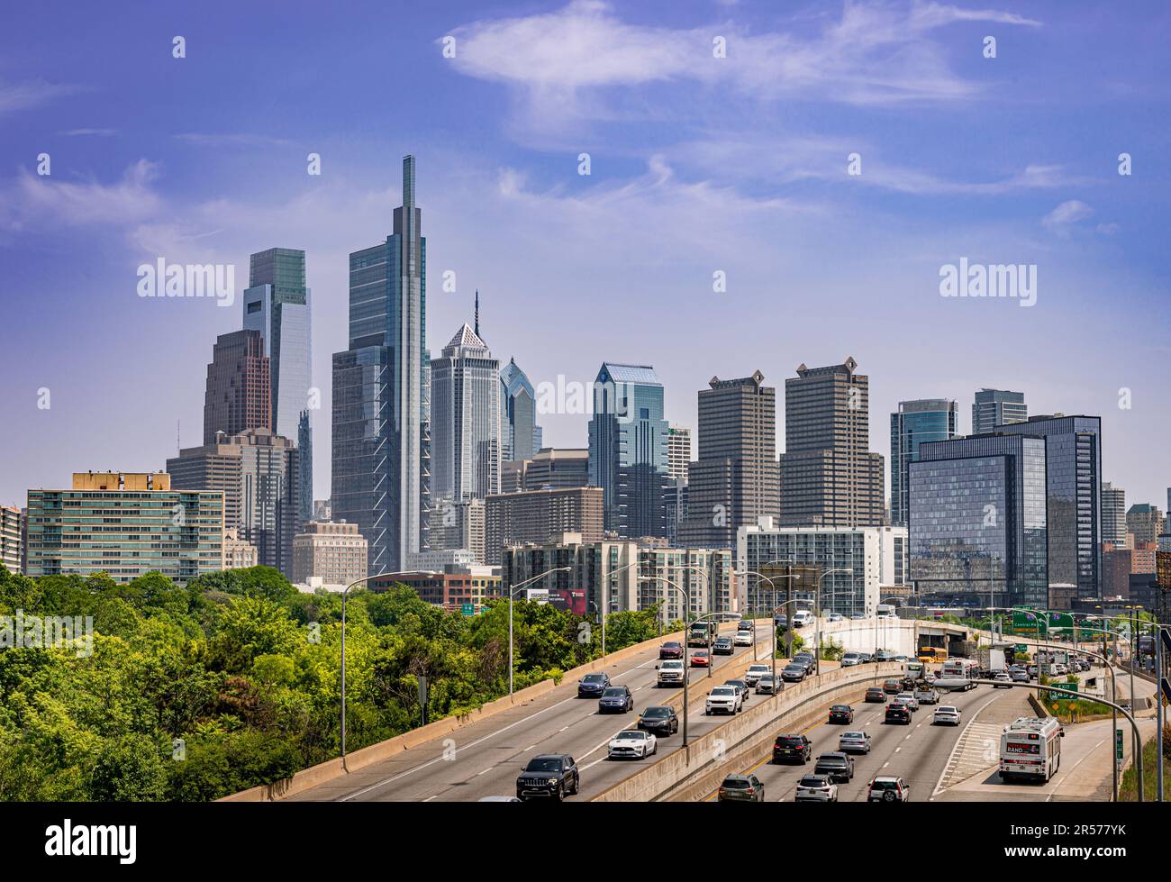 Vue aérienne de Philadelphie Pennsylvania USA Skyline Banque D'Images