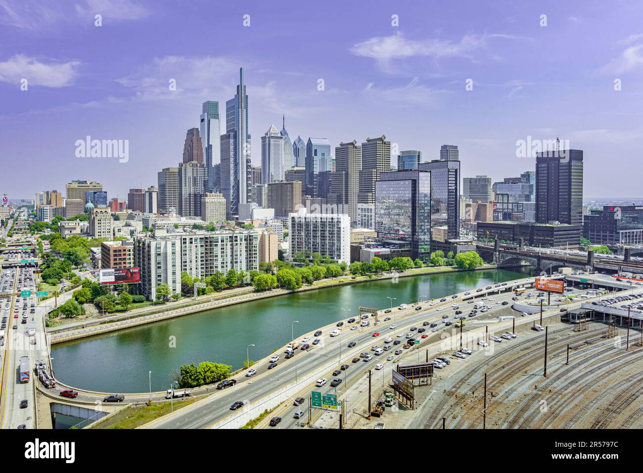 Vue aérienne de Philadelphie Pennsylvania USA Skyline Banque D'Images